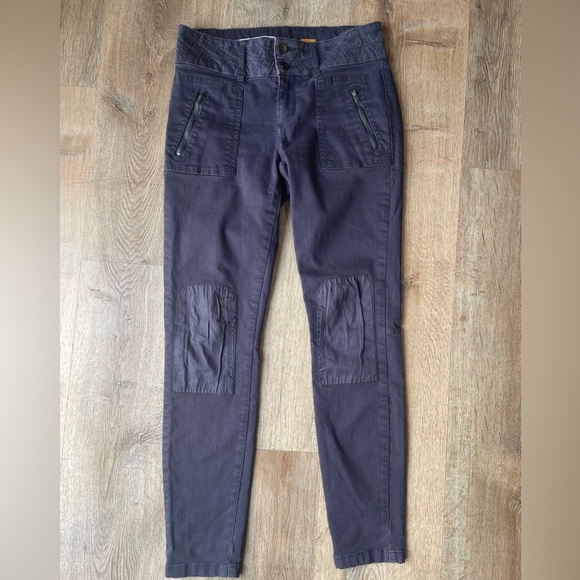 Pilcro and the Letterpress Moto Zip Utility Pants 27 Gray Anthro Cargo Skinny - Picture 1 of 8